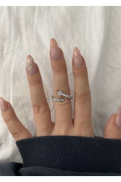 Heliophilia Silver Anillo de Latón Plateado YZKMDKL010